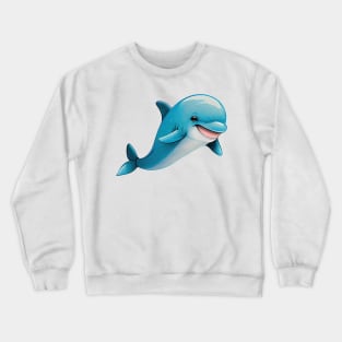 Cartoon Dolphin Grinning for the Camera Crewneck Sweatshirt